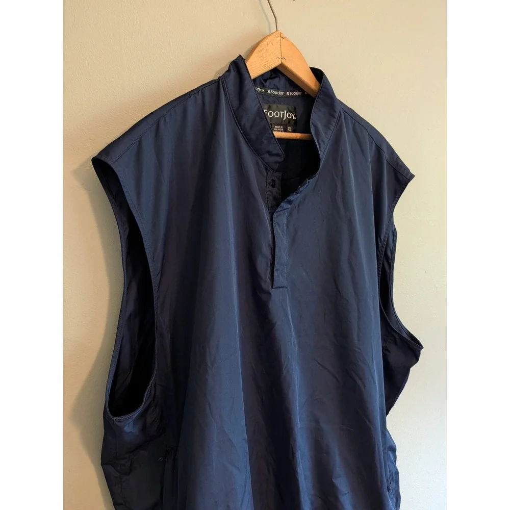 FootJoy Golf 1/4 Snap Performance Windshirt Vest Pullover Men's XL Navy Blue FJ‎